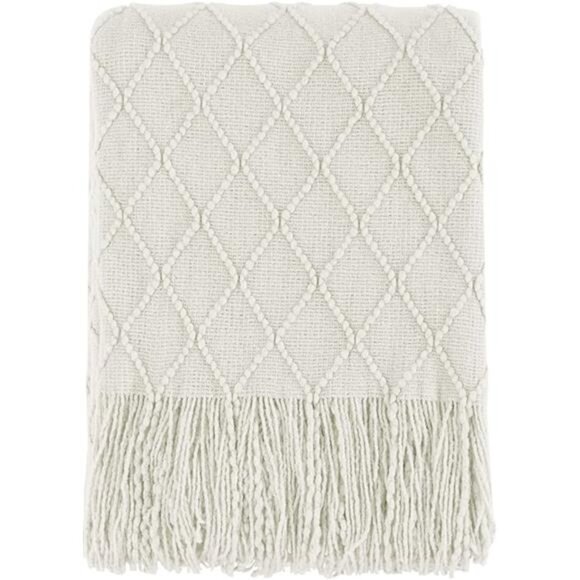 Throw Blanket Knitted Throw Textured Solid Soft Sofa Couch Cover Decorative - Picture 7 of 7